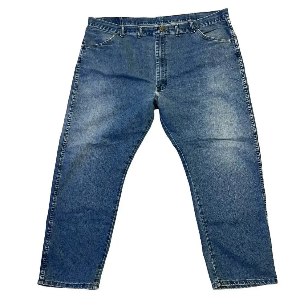 Wrangler‎ Men's Straight Leg Jeans Size 48x30 Blue Denim Stone Wash
